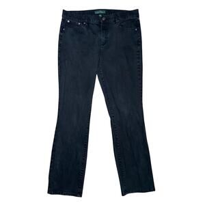 Ralph Lauren Lauren Jeans Co. Women's Black Denim Jeans Sz 14